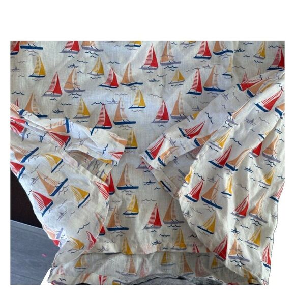 Cynthia Rowley Women's Linen Sailboat Boxy Tee 1X - Picture 2 of 7